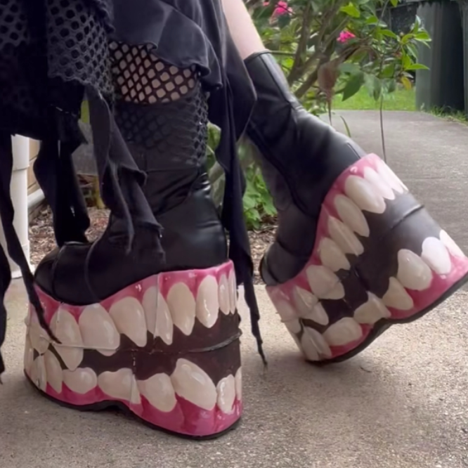Teeth shoes, Demonias goth 